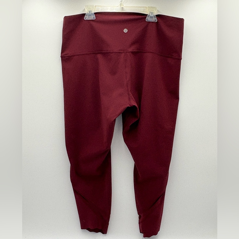Lululemon Wunder Under Scallop Leggings Size 16 Red Merlot‎ 23” Crop - Picture 6 of 14